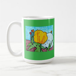 Tulpen in einem Garten Kelly Green Kaffeetasse