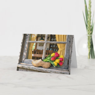 Tulpen in einem holländischen Holzschuh Karte