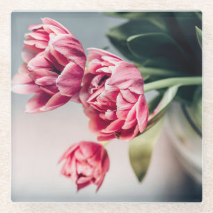 Tulpen in einem Vase Glasuntersetzer