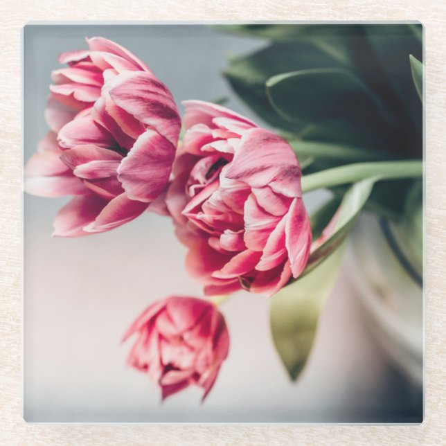 Tulpen in einem Vase Glasuntersetzer (Vorderseite)