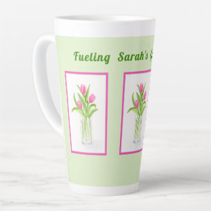Tulpen in Wasser Handbemalte Aquarell PERSONALISIE Milchtasse