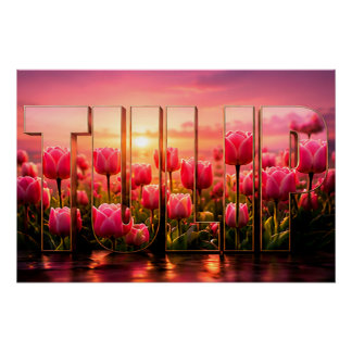 Tulpen Luxus-Botanik-Blumendekor Poster