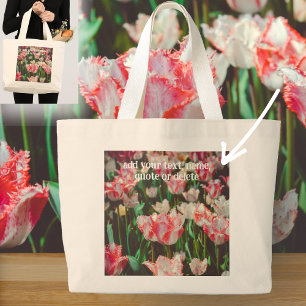 Tulpen mit Vintagem Rosa Jumbo Stoffbeutel