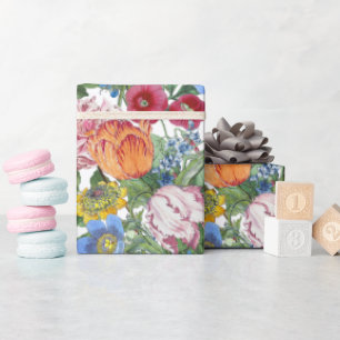 Tulpen-Pfingstrose-Frühlingsblumengarten Geschenkpapier