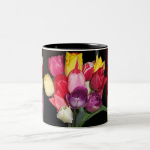 Tulpen sagen alles zweifarbige tasse