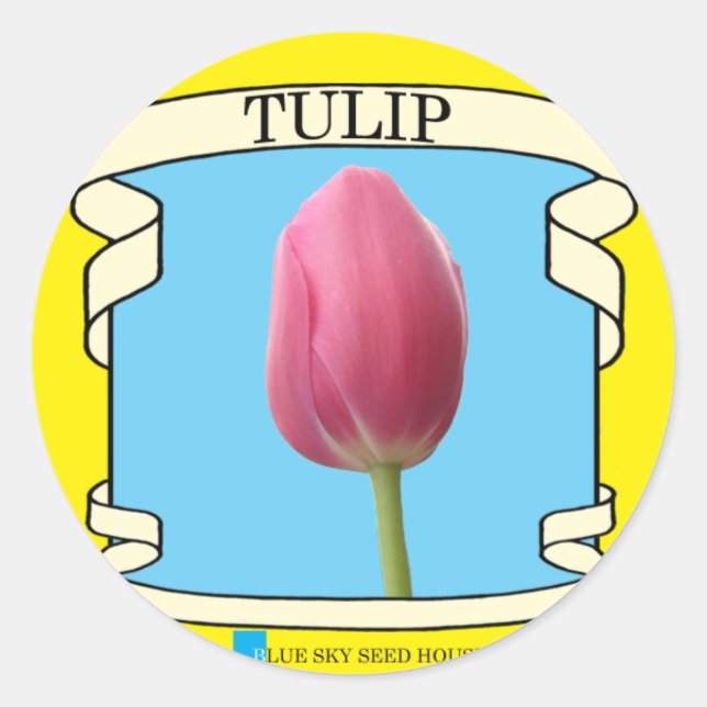 Tulpen-Samenpackung Runder Aufkleber (Vorderseite)
