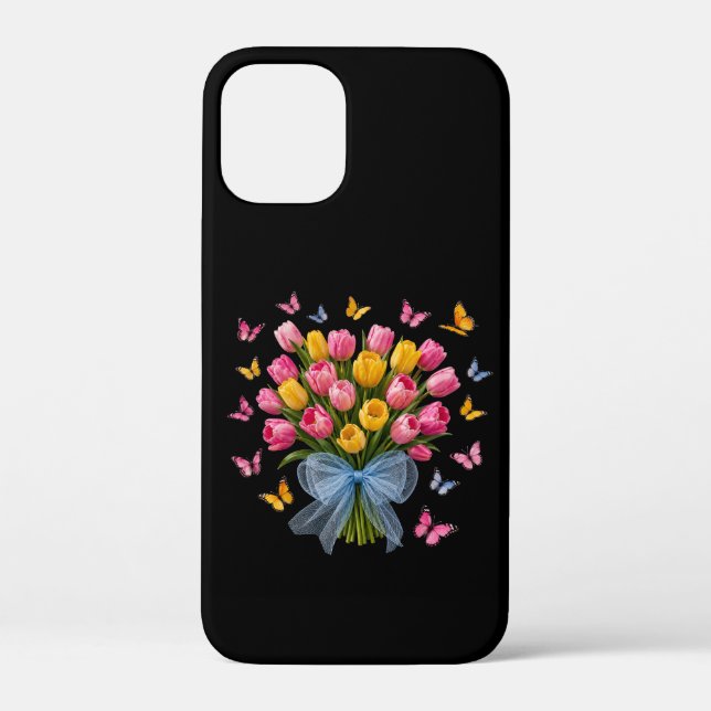 Tulpen & Schmetterlinge iPhone / iPad Hülle (Rückseite)