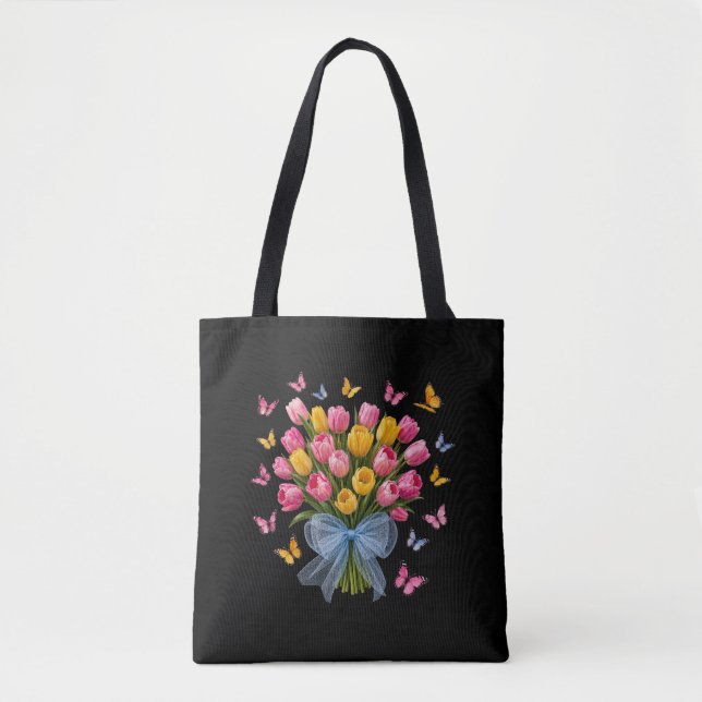 Tulpen & Schmetterlinge-Tasche Tasche (Vorderseite)
