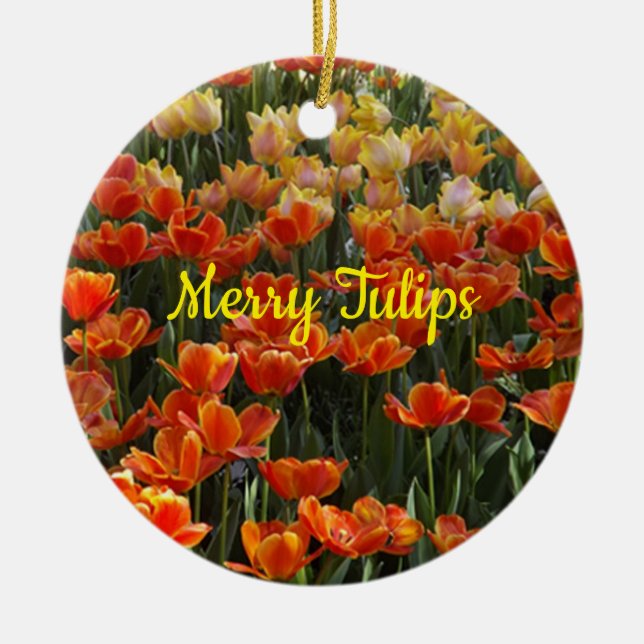 Tulpen-Schmuck Keramik Ornament (Vorne)