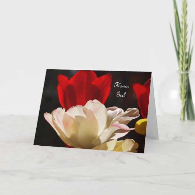 Tulpen sind Sie sind mein Blumen-Mädchen gewillt? Einladung (Vorderseite)