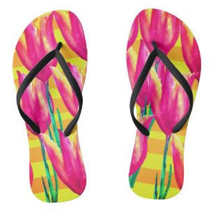 Tulpen-Streifen-Flip-Flops Flip Flops