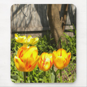 Tulpen und Bäume Mousepad