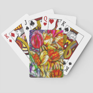 Tulpen und Dochsen Farbenfrohe Kunstwerke aus Foto Spielkarten