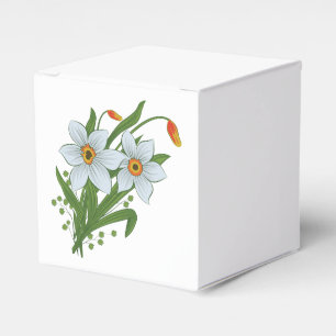 Tulpen und Osterglocken Blumen Geschenkschachtel