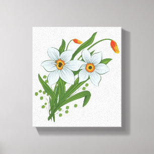 Tulpen und Osterglocken Blumen Leinwanddruck