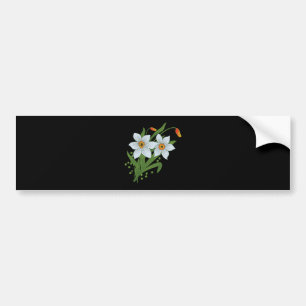 Tulpen und Osterglocken Blumen Schwarzer Hintergru Autoaufkleber