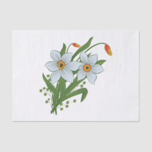 Tulpen und Osterglocken Blumen Seidenpapier