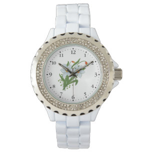 Tulpen und Osterglocken Blumen Zifferblatt 1 Schwa Armbanduhr