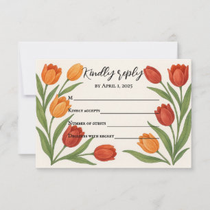 Tulpen-Veilchen-Antwortkarte RSVP Karte