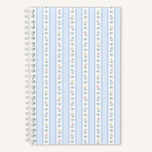 Tulpenbandstreifen Blau Notizbuch