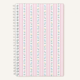Tulpenbandstreifen Rosa Notizbuch