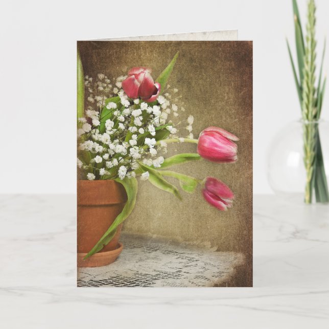 Tulpenbouquet an der Spitze Karte (Vorderseite)