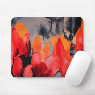 Tulpenfeld – Abstrakte florale Intensität Mousepad