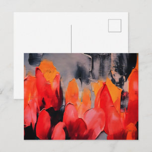 Tulpenfeld – Abstrakte florale Intensität Postkarte