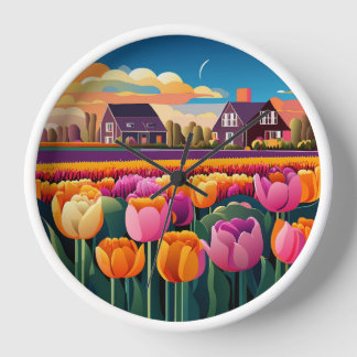 Tulpenfeld-Uhrendesign Uhr