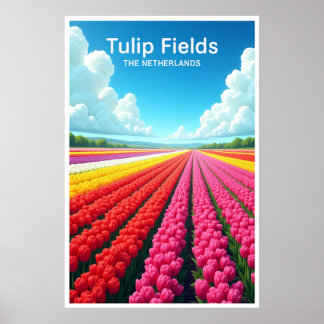 Tulpenfelder Niederlande Reiseplakat Poster