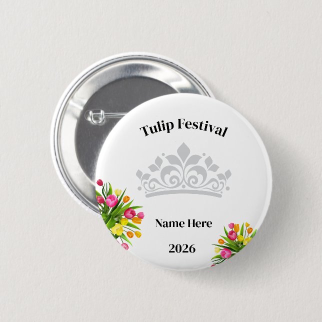 Tulpenfestival-Anstecknadel Button (Vorne & Hinten)