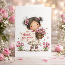 Tulpenkorb „Danke Mama“ Karte mit Gedicht