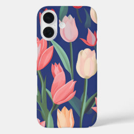 Tulpenmuster iPhone 16 Hülle