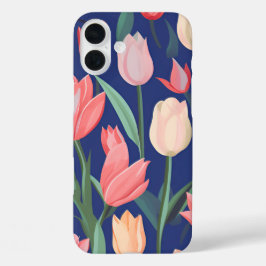 Tulpenmuster iPhone 16 Plus Hülle