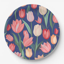 Tulpenmuster Pappteller