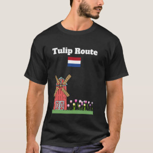 Tulpenroute Niederlande Souvenir Windmühle Tulpen T-Shirt