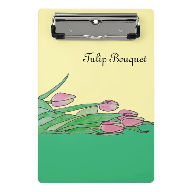 Tulpenstrauß liegt ab  mini klemmbrett (Vorderseite)