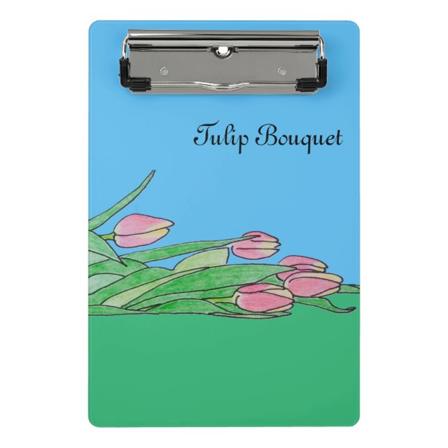 Tulpenstrauß liegt  mini klemmbrett (Vorderseite)