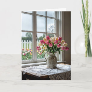 Tulpenstrauß 'Thinking of You' von Rainy Window Karte