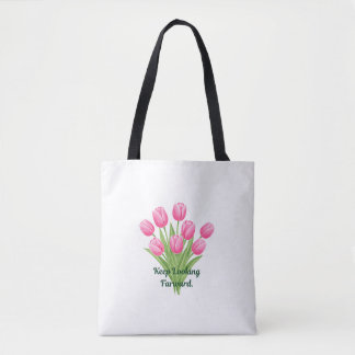 Tulpenstrauß-Zitat "Blick weiter nach vorn" Tasche