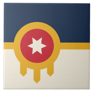 Tulsa City Flag Tile Fliese