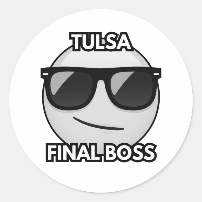 Tulsa Final Boss Cool Emoji Sticker (Vorderseite)