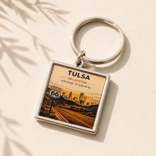 Tulsa Gateway Route 66 Skyline Erinnerung Schlüsselanhänger