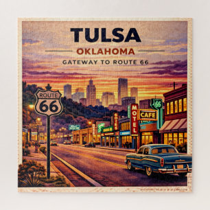 Tulsa Neon Route 66 Nachtansichten