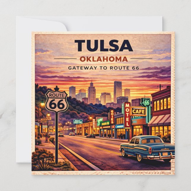 Tulsa Neon Route 66 Roadside Notizen (Vorderseite)