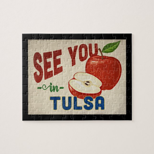 Tulsa Oklahoma Apple - Vintage Travel (Horizontal)