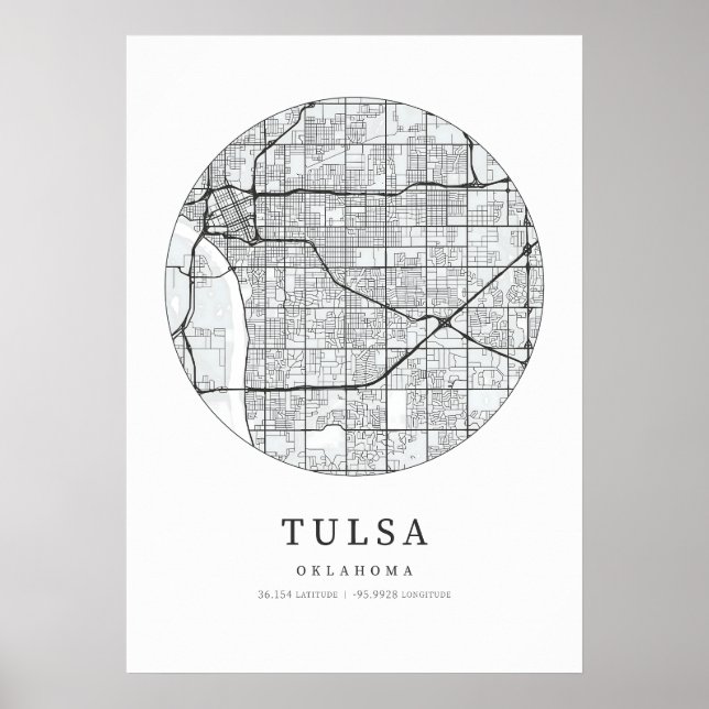Tulsa Oklahoma City Map Poster (Vorne)