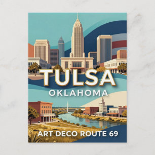 Tulsa Oklahoma Öl-Erbe Reise Postkarte