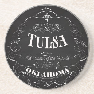 Tulsa, Oklahoma - Ölhauptstadt der Welt Sandstein Untersetzer