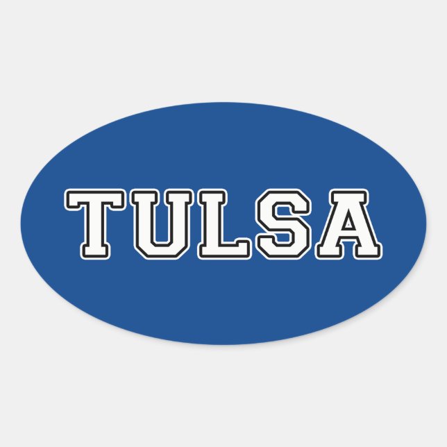 Tulsa Oklahoma Ovaler Aufkleber (Vorderseite)
